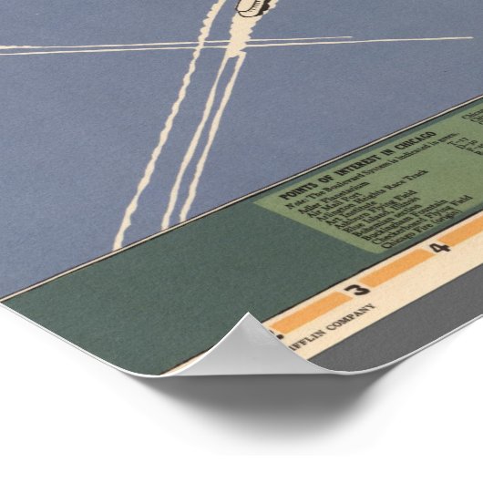  kaart van Chicago Poster (Hoek)