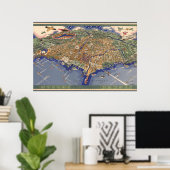  kaart van Chicago Poster (Thuiskantoor)