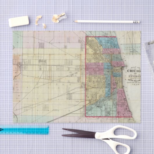 Kaart van Chicago Tissuepapier (Craft)
