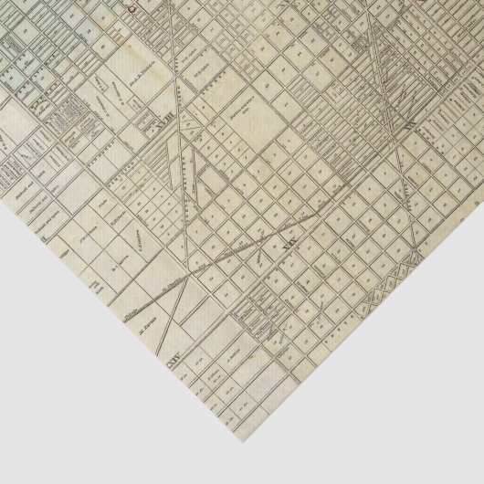 Kaart van Chicago Tissuepapier (Detail)