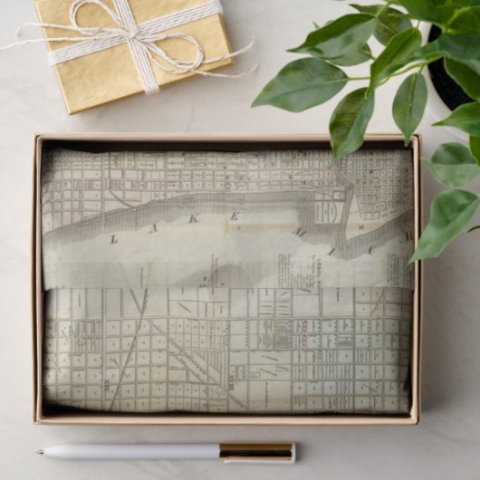 Kaart van Chicago Tissuepapier (Geschenk)