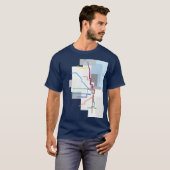 Kaart van Chicago Transit Lake Graphic T-shirt (Voorkant volledig)