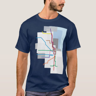 Kaart van Chicago Transit Lake Graphic T-shirt