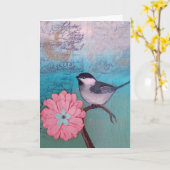 Kaart van Chickadee Large Font Moederdag (Gele Bloem)