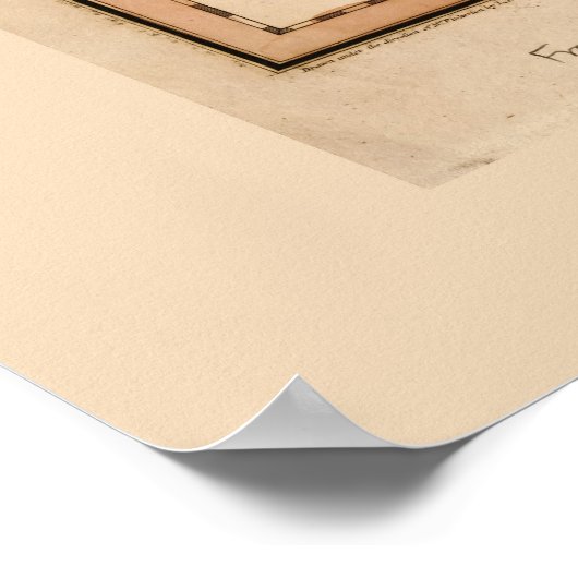 Kaart van Chili (1818) Poster (Hoek)