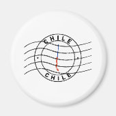 Kaart van Chili, poststempel, reisstempel Magneet (Voorkant)