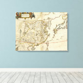 kaart van China | 1662 Canvas Afdruk (Insitu (Houten vloer))