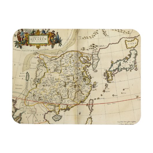 kaart van China | 1662 Magneet (Horizontaal)