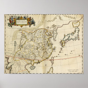 kaart van China   1662 Poster