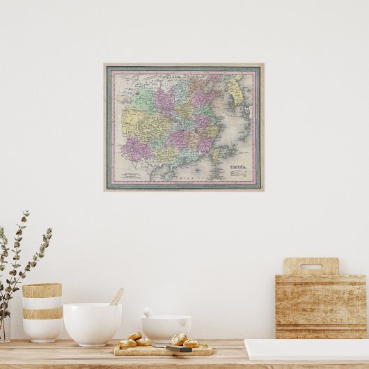  kaart van China, 1853 Poster (Keuken)