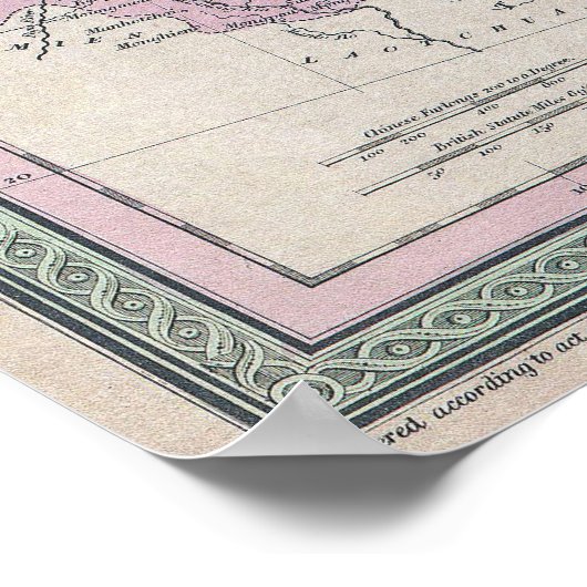  kaart van China, 1853 Poster (Hoek)