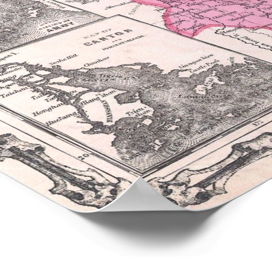  kaart van China (1862) Poster (Hoek)