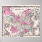  kaart van China (1862) Poster (Voorkant)