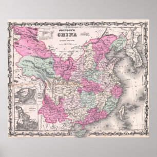 kaart van China (1862) Poster
