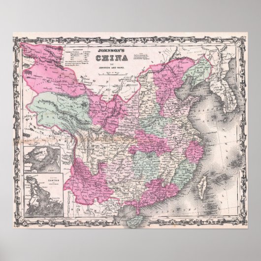  kaart van China (1862) Poster (Voorkant)
