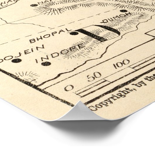 Kaart van China (1900) Poster (Hoek)