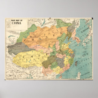 Kaart van China (1900) Poster