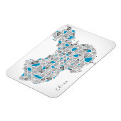 Kaart van China | Crystal Diamond Style Artwork Magneet (Linkerzijde)