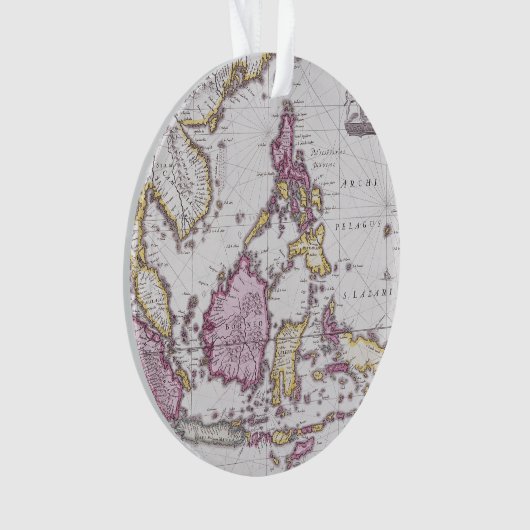 Kaart van China en Indonesië | 1710 Ornament (voorkant)