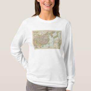 Kaart van China en Japan T-shirt