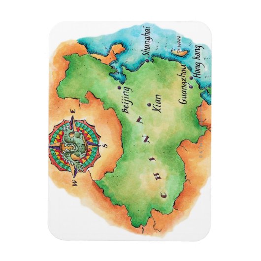Kaart van China Magneet (Verticaal)