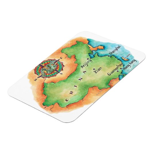 Kaart van China Magneet (Linkerzijde)