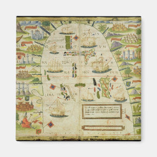 Kaart van China zee, facsimile van Miller Atlas Magneet