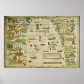 Kaart van China zee, facsimile van Miller Atlas Poster (Voorkant)