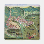 Kaart van Chios, van "Civitates Orbis Terrarum" do Magneet (Voorkant)