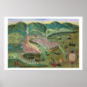 Kaart van Chios, van "Civitates Orbis Terrarum" do Poster (Voorkant)