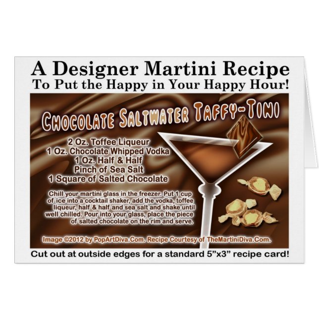 Kaart van Chocolate Saltwater Taffy Martini Recipe (Voorkant Horizontaal)