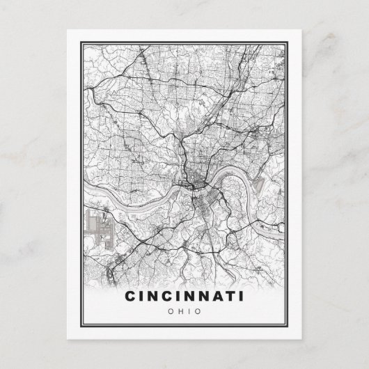 Kaart van Cincinnati (Voorkant)