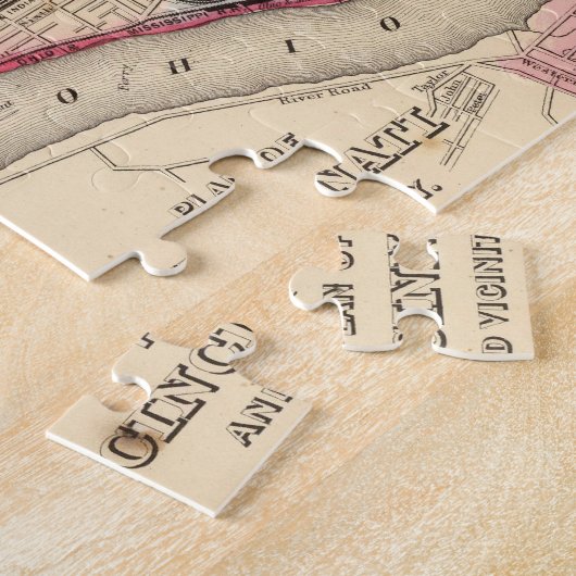  kaart van Cincinnati (1780) Legpuzzel (Zijkant)