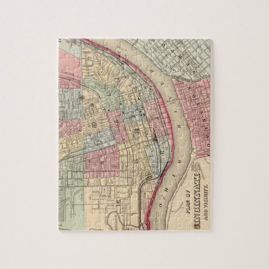  kaart van Cincinnati (1780) Legpuzzel (Verticaal)