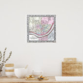  kaart van Cincinnati, 1864 Poster (Keuken)