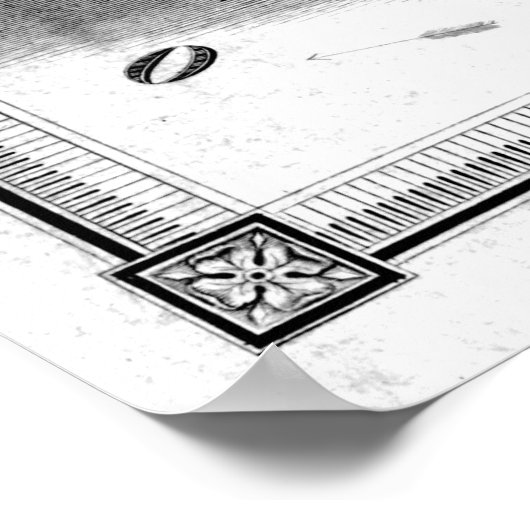 kaart van Cincinnati Ohio (1841) BW Poster (Hoek)