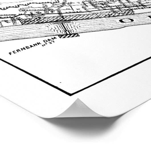  kaart van Cincinnati Ohio (1915) BW Poster (Hoek)