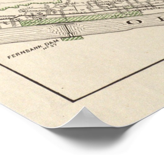  kaart van Cincinnati Ohio (1915) Poster (Hoek)