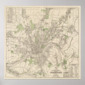 kaart van Cincinnati Ohio (1915) Poster (Voorkant)