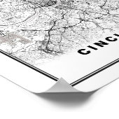 Kaart van Cincinnati Poster (Hoek)