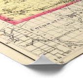 Kaart van Clare County, Michigan Poster (Hoek)