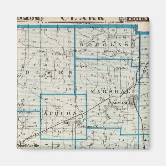 Kaart van Clark County Magneet (Voorkant)