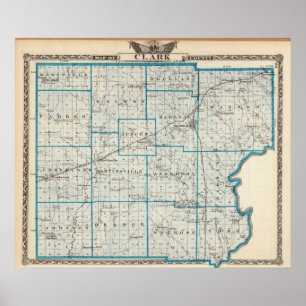 Kaart van Clark County Poster