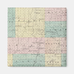 Kaart van Clark County, staat Wisconsin Magneet