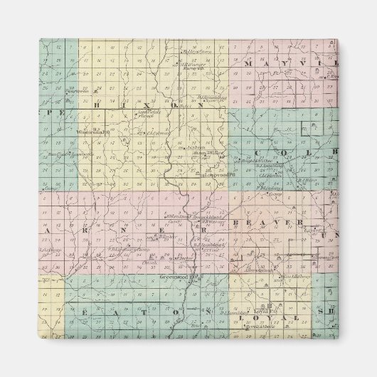 Kaart van Clark County, staat Wisconsin Magneet (Voorkant)