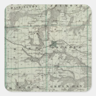 Kaart van Clarke County, staat Iowa Vierkante Sticker