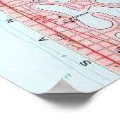  kaart van Clearwater Florida (1974) Poster (Hoek)