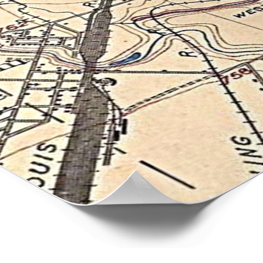  kaart van Cleveland (1904) Poster (Hoek)