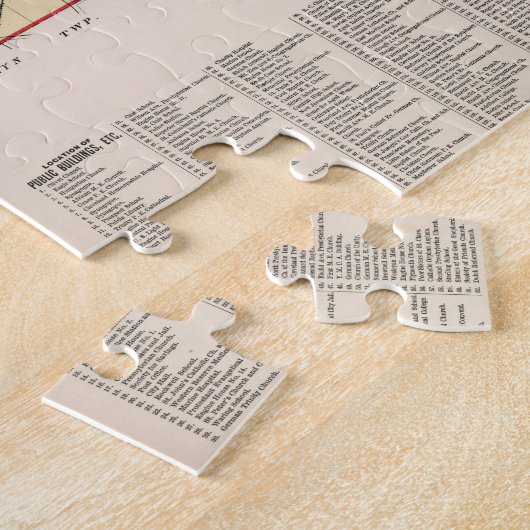  kaart van Cleveland OH (1892) Legpuzzel (Zijkant)