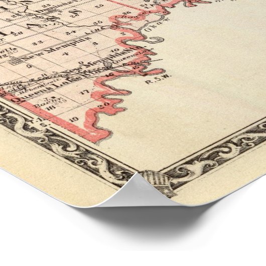 Kaart van Clinton County Poster (Hoek)